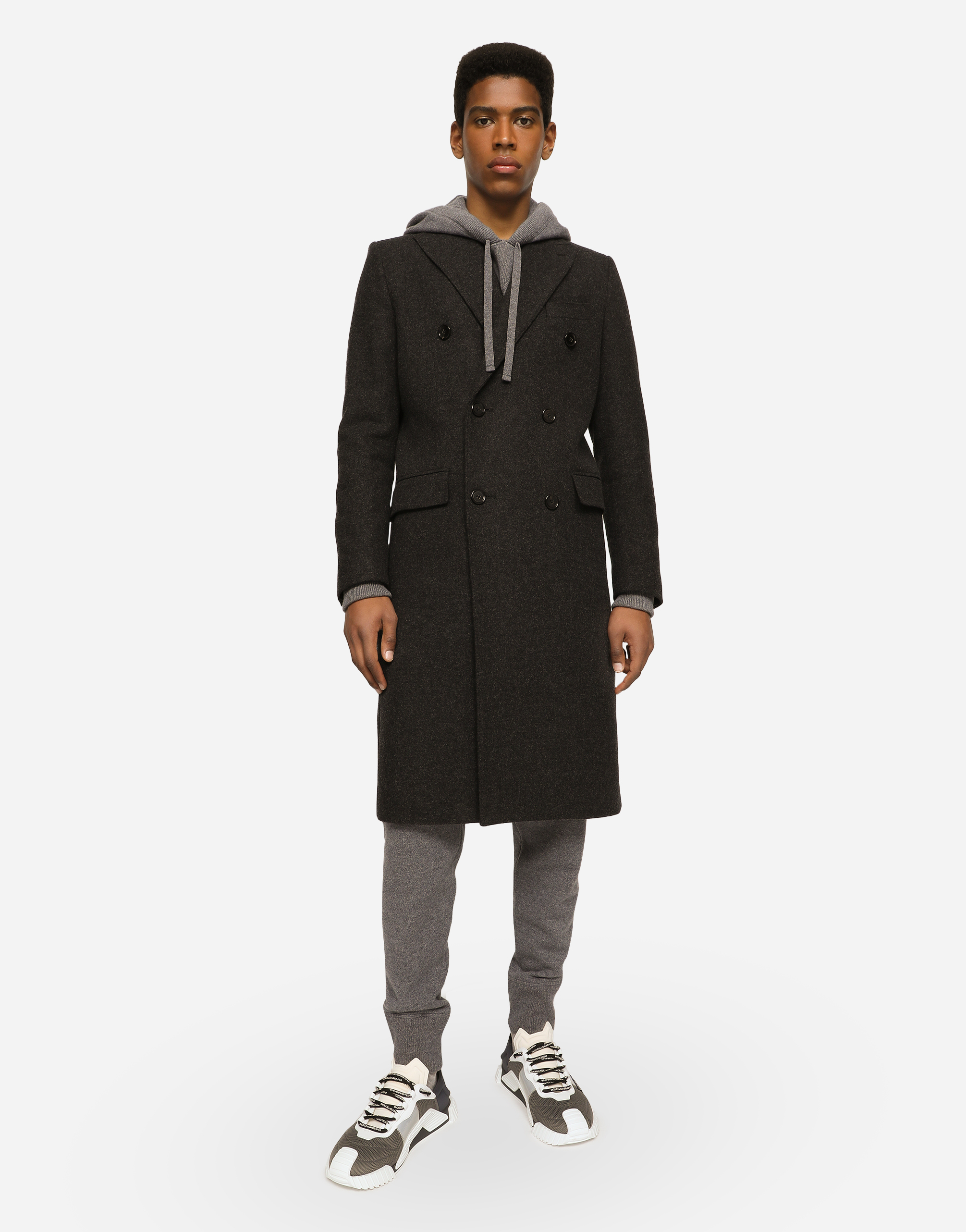 Dolce & Gabbana Wool And Cashmere Knit Jogging Pants In Grey