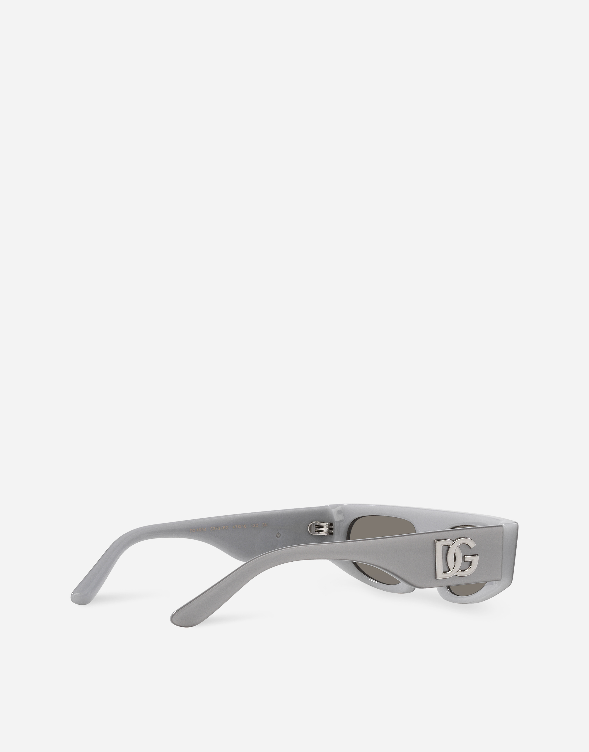 Shop Dolce & Gabbana Dg Crossed Sunglasses In Metallic Grey