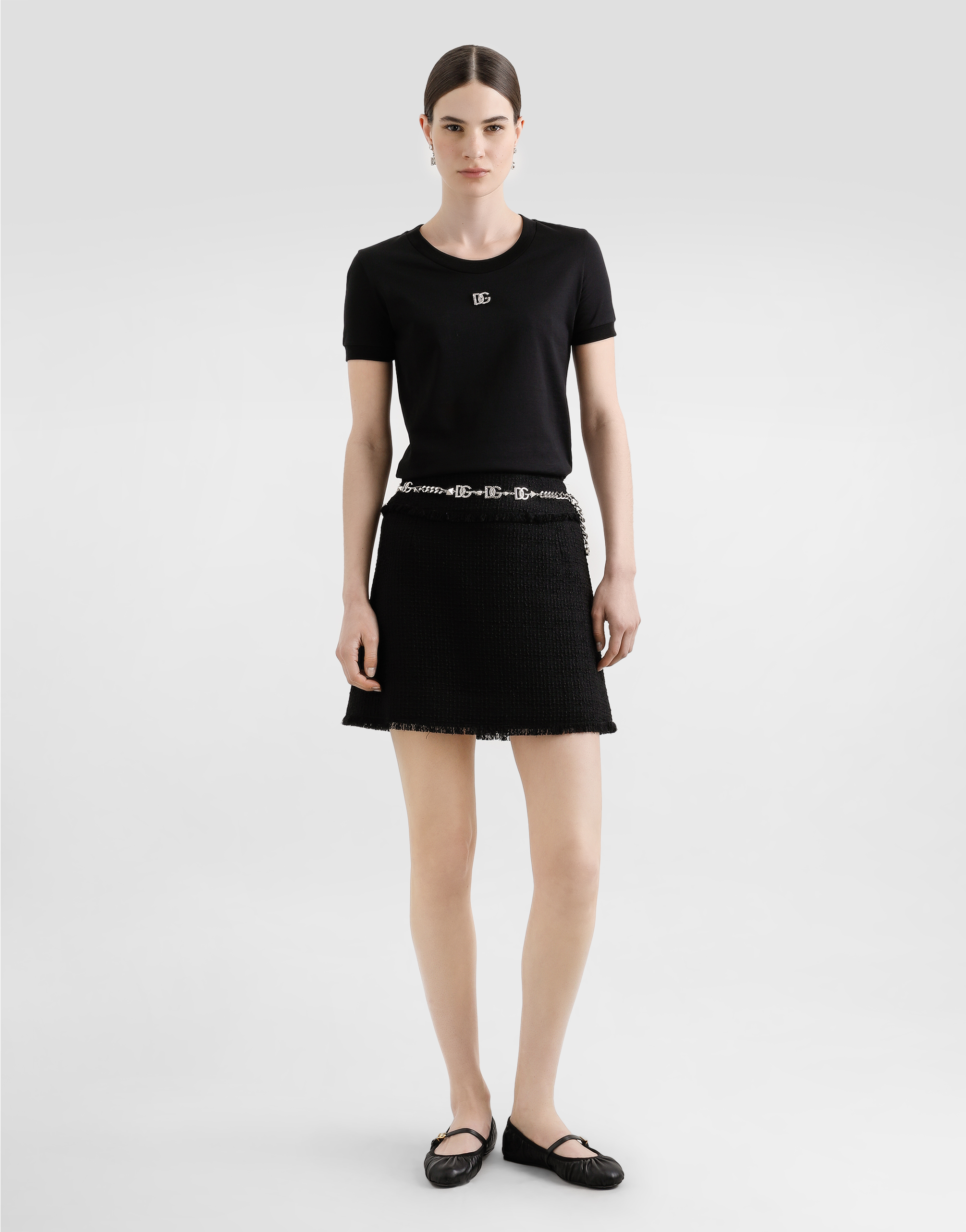 Jersey T-shirt with crystal DG embellishment