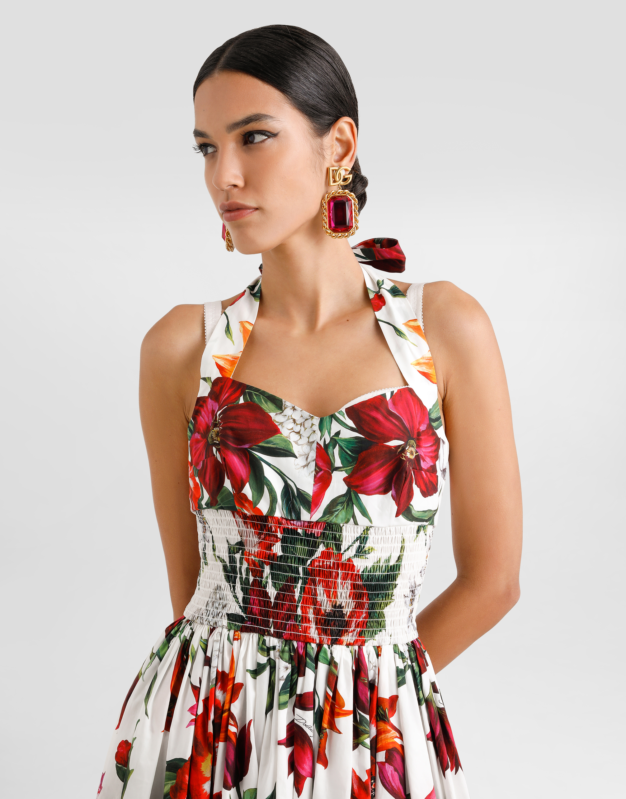 Dolce & Gabbana Flower-print Poplin Dress