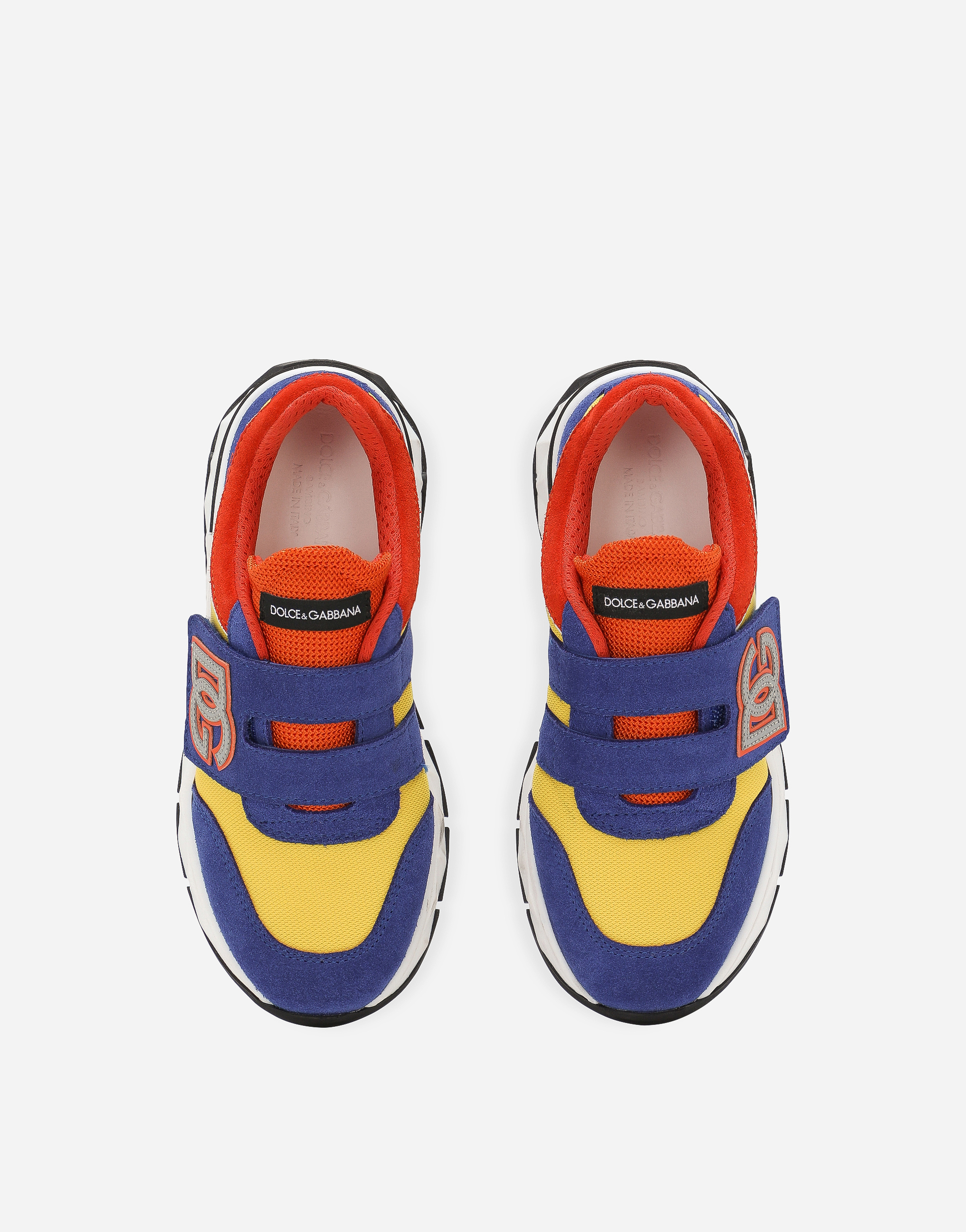 Dolce & Gabbana Mixed-material Sneakers In Yellow