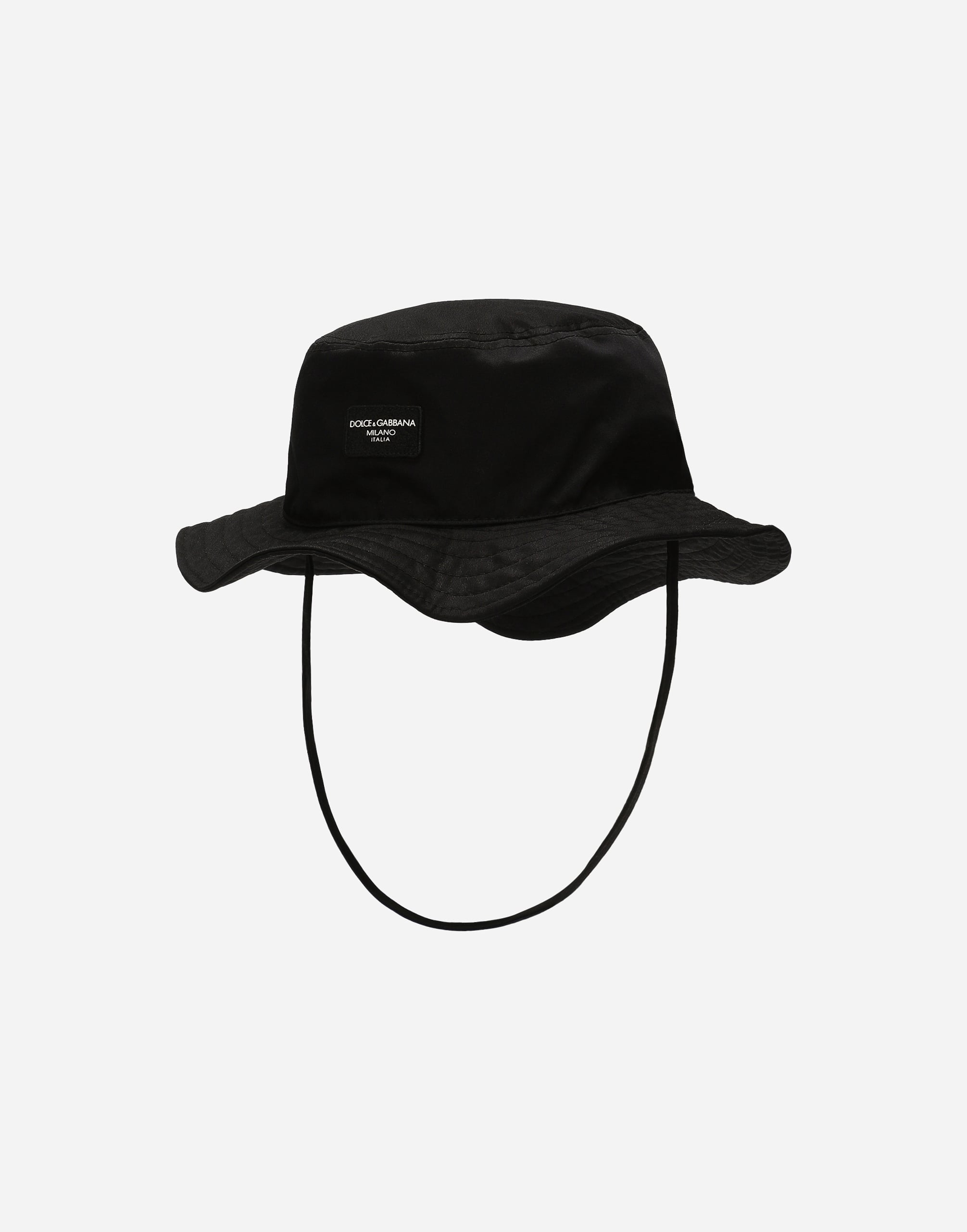 Stretch gabardine bucket hat in Black for Men | Dolce&Gabbana® Stretch gabardine bucket hat in Black for Men | Dolce&Gabbana®
