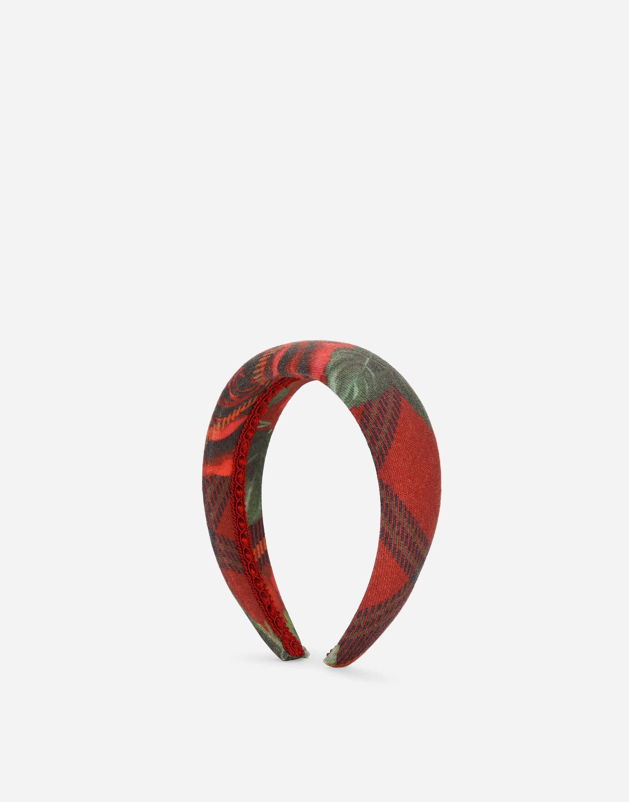 DOLCE & GABBANA TARTAN-PRINT WOOL FLANNEL HAIRBAND