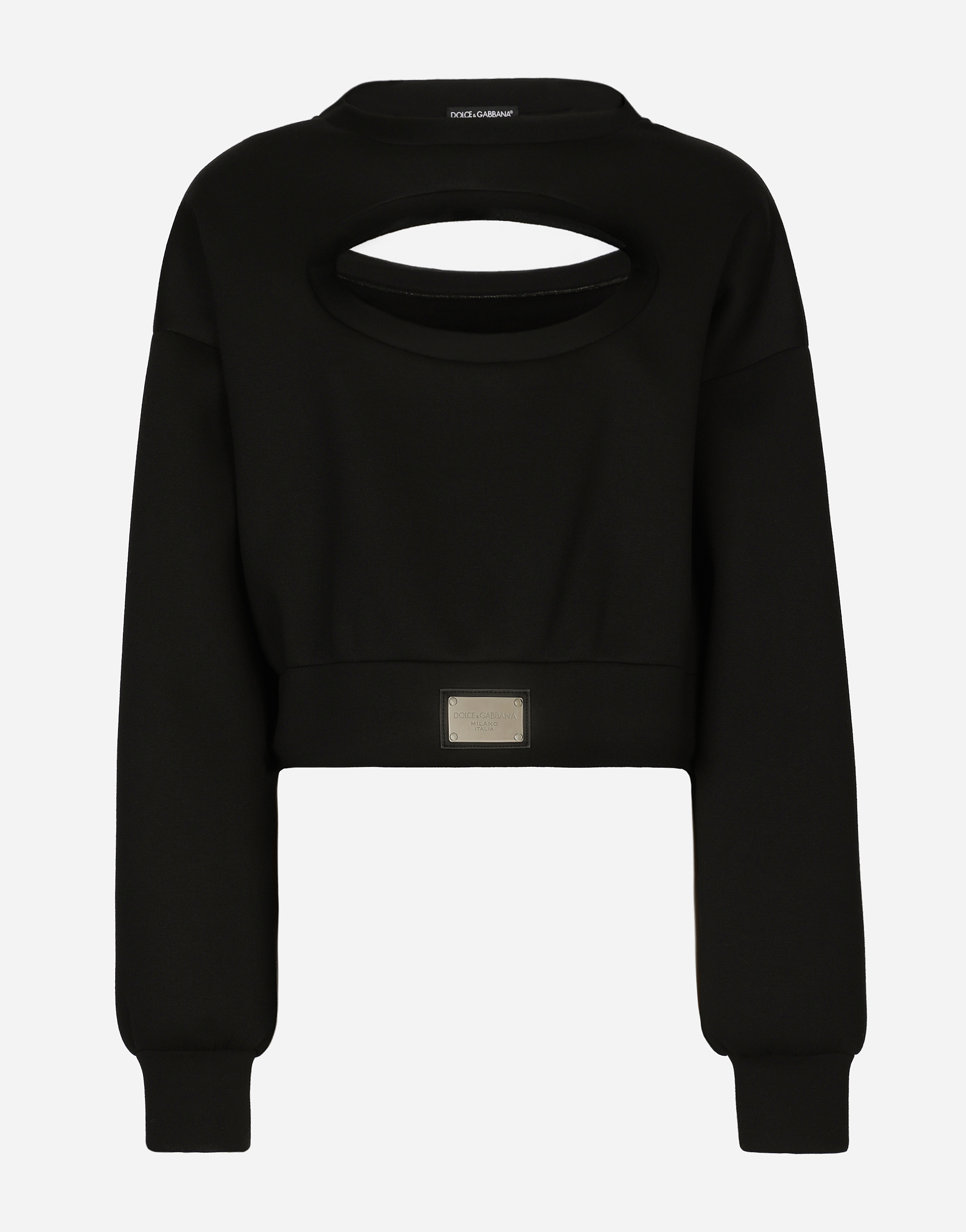 DOLCE & GABBANA TECHNICAL JERSEY SWEATSHIRT WITH CUT-OUT AND DOLCE&GABBANA TAG