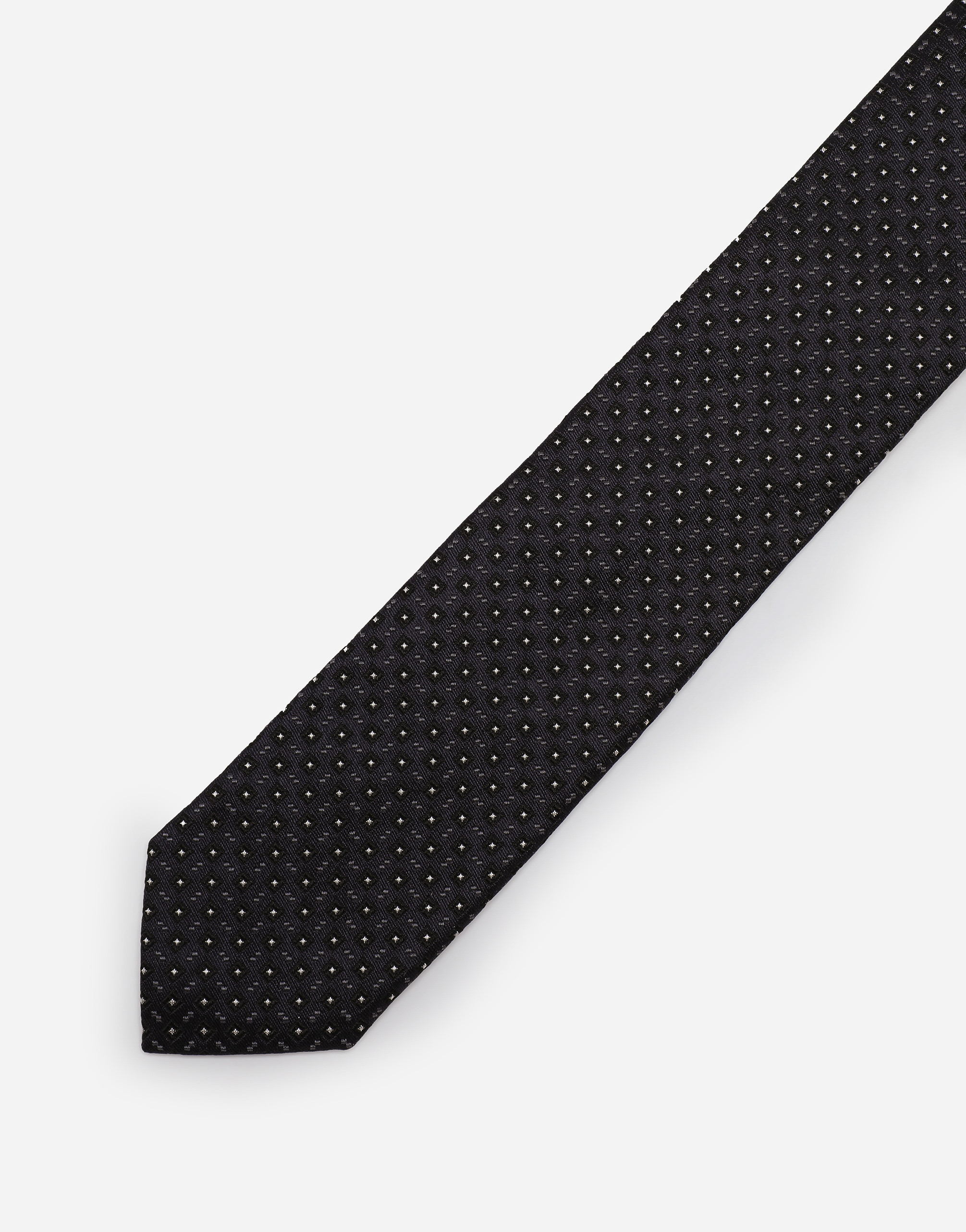 Dolce & Gabbana Patterned-jacquard Silk Tie In Blue