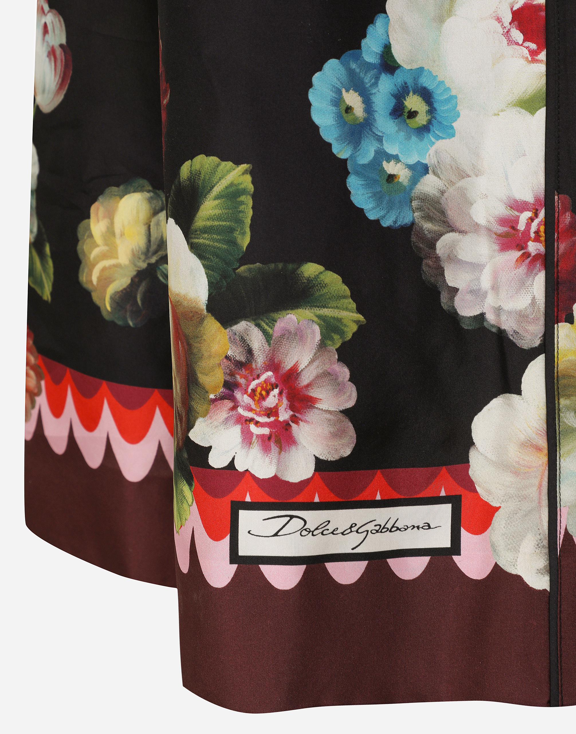 Shop Dolce & Gabbana Twill Pajama Pants With Nocturnal Flower Print