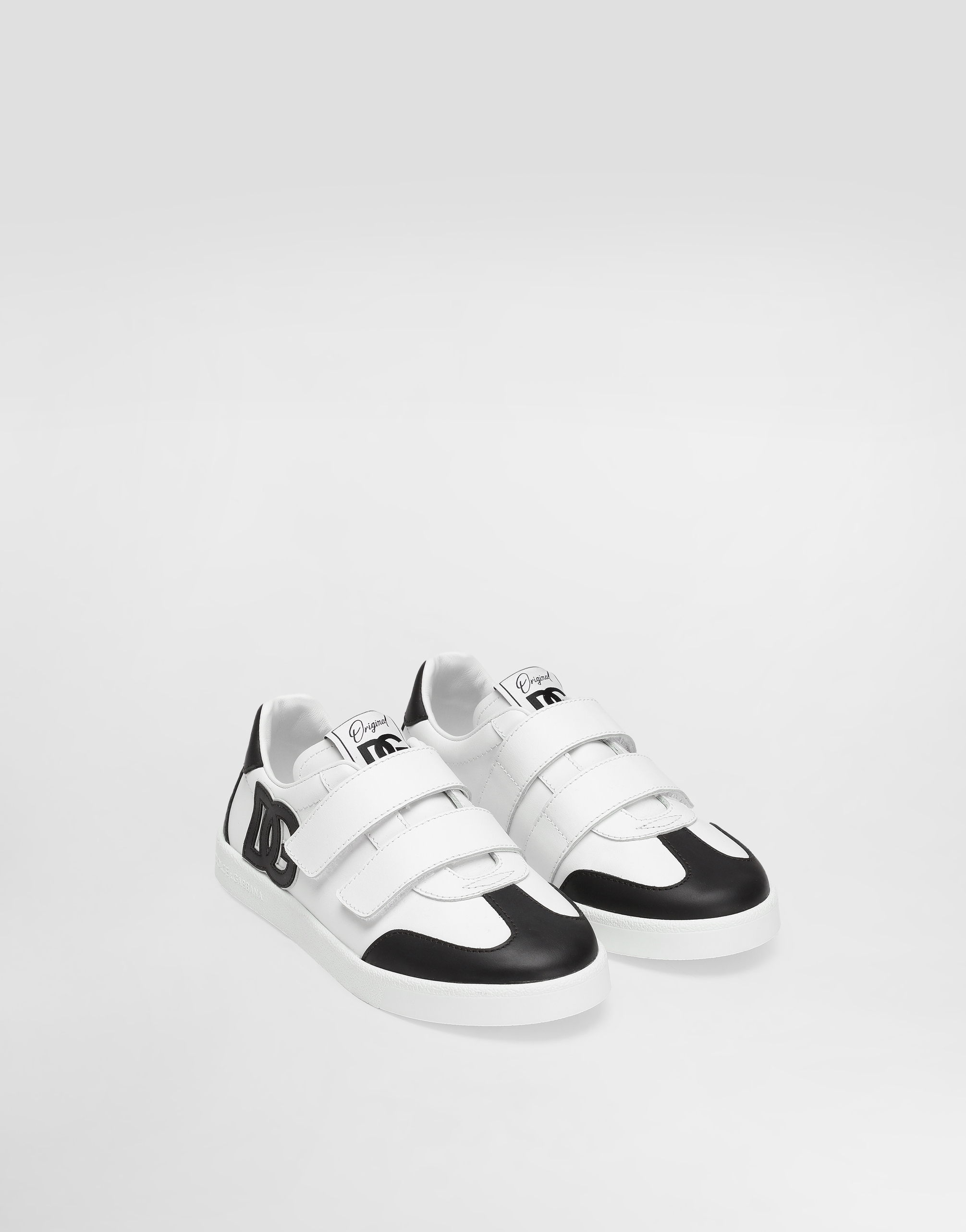Dolce & Gabbana Dg Original Calfskin Low-top Sneakers With Dg Logo In Multi
