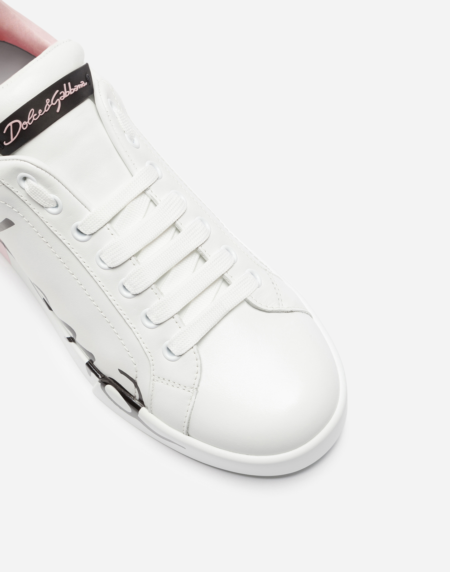 dolce & gabbana portofino leather sneakers