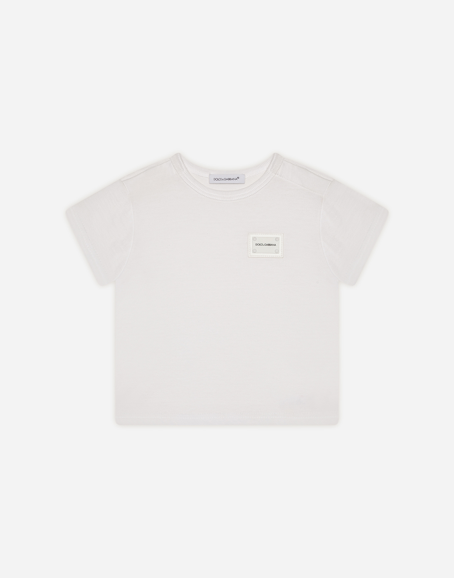 【さりげない輝き】D&G ロゴプレート コットン Tシャツ さりげない輝き】D&G ロゴプレート コットン Vネック Tシャツ
