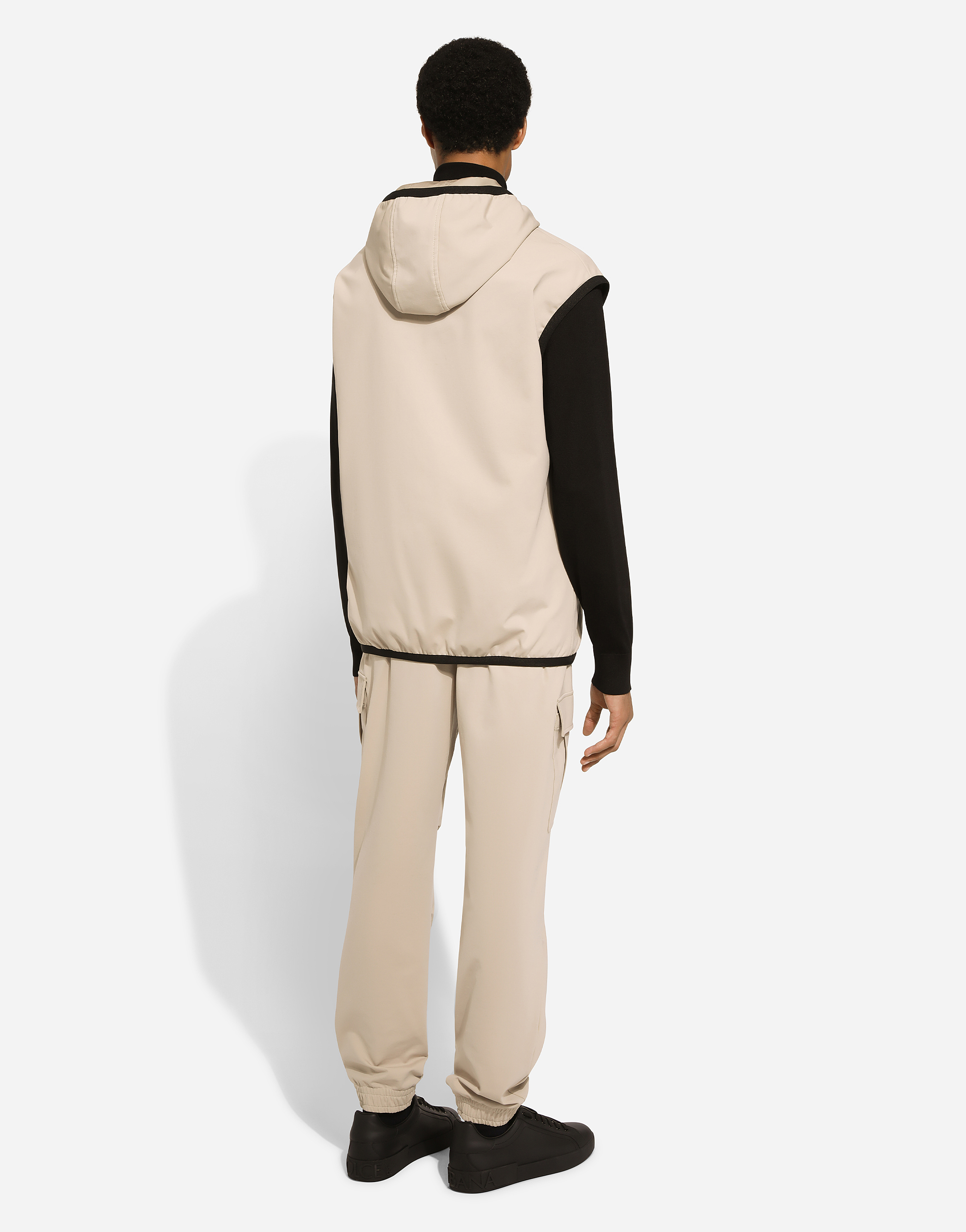 Dolce & Gabbana Cargo Trousers With Elastic Waistband And Cuffs In Beige