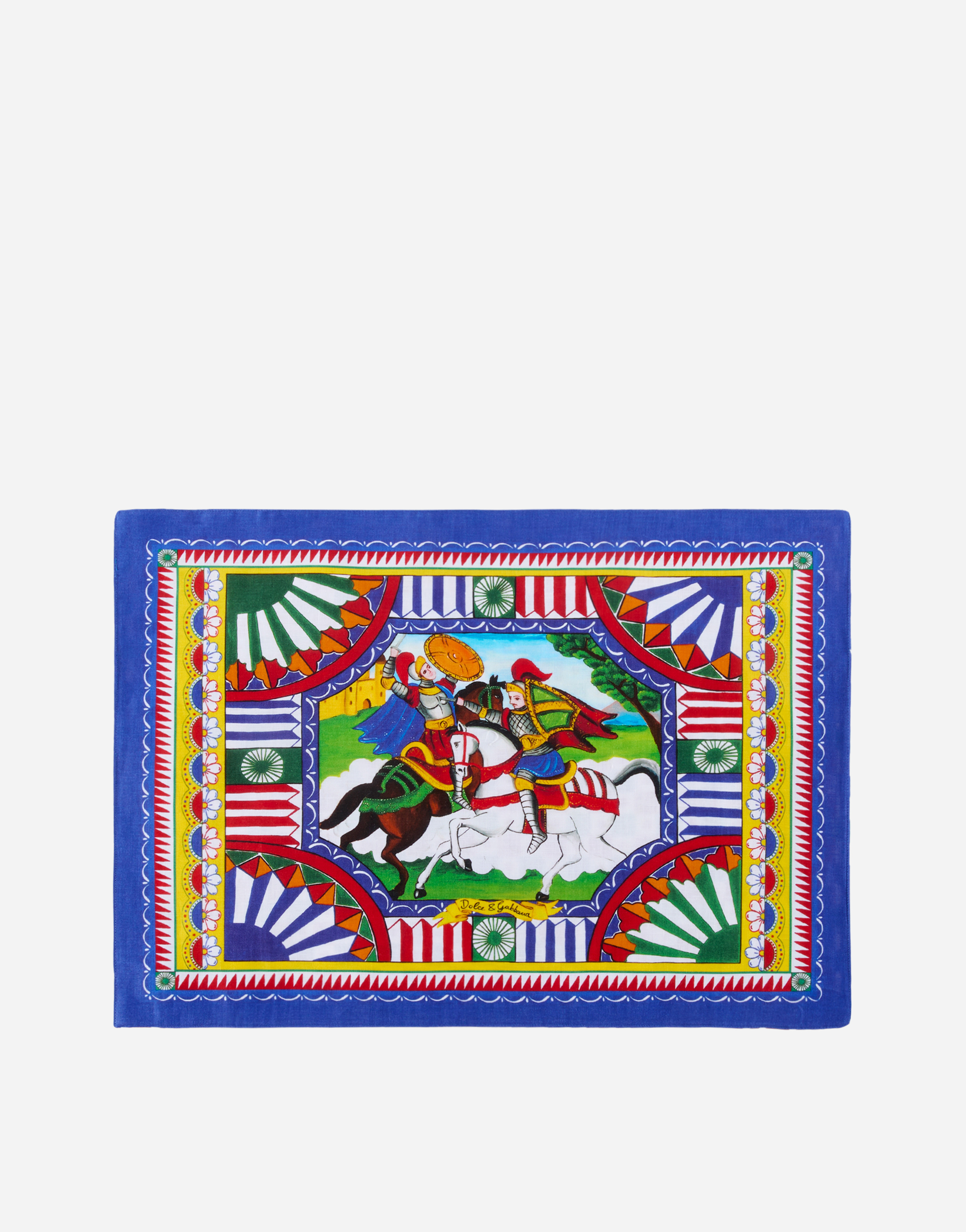 Dolce & Gabbana Set Linen Placemat And Napkin In Multicolor