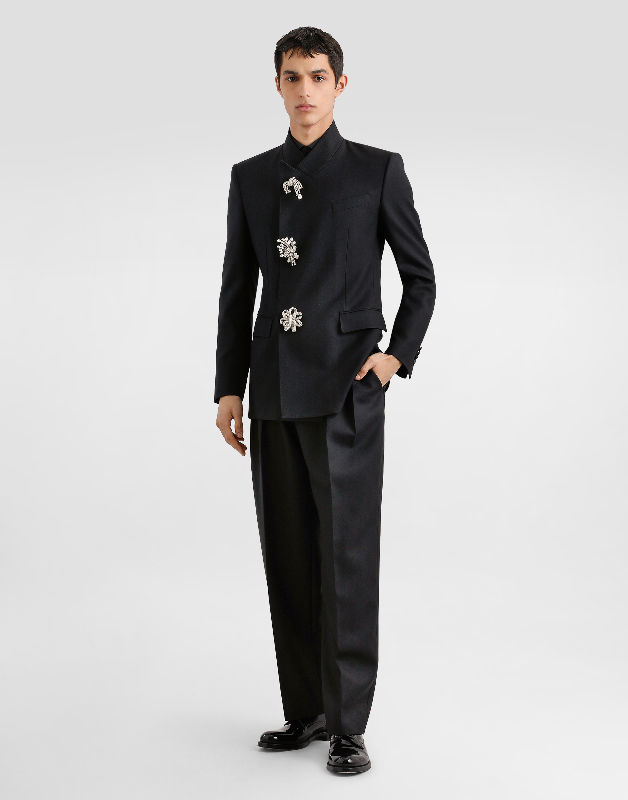 Wool gabardine trousers