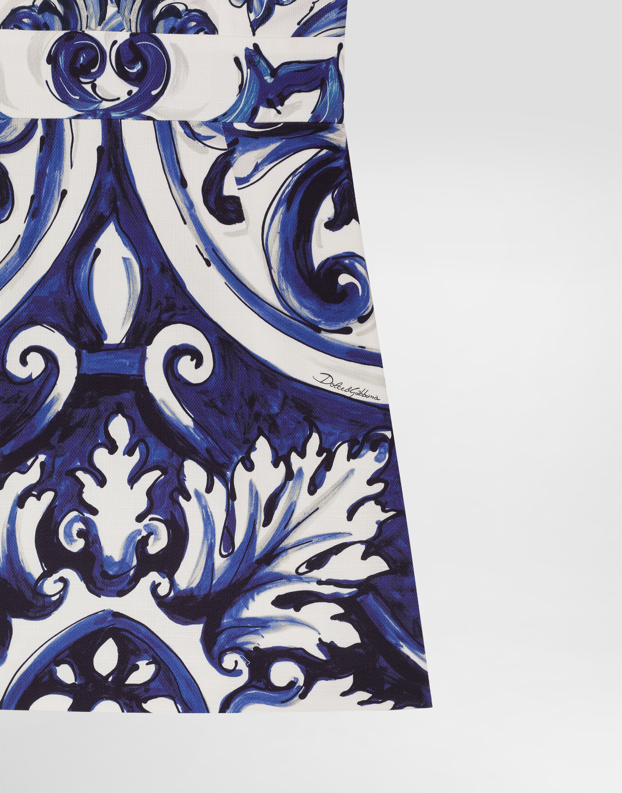 Majolica-print cotton dress