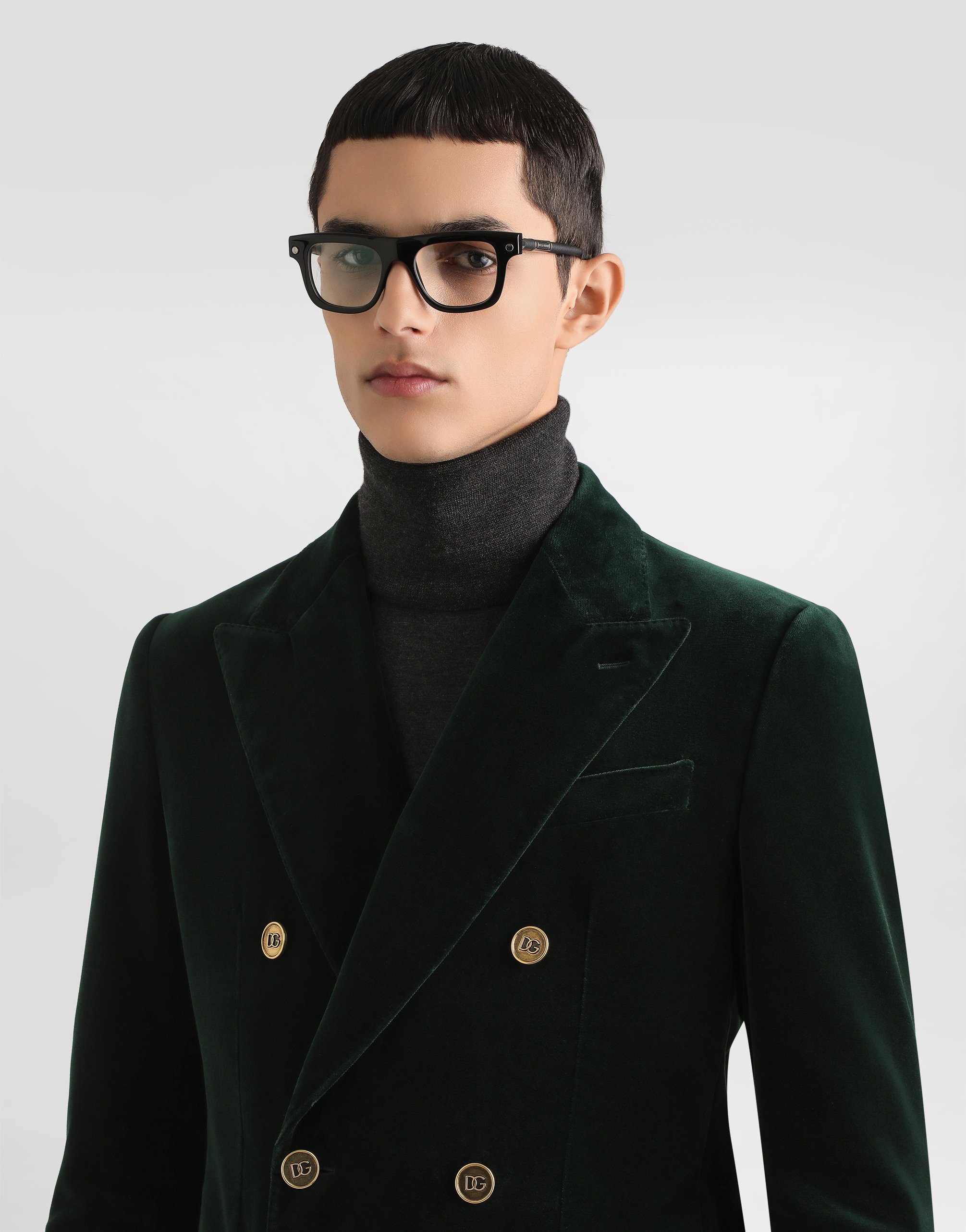 Double-breasted sicilia light cotton velvet jacket