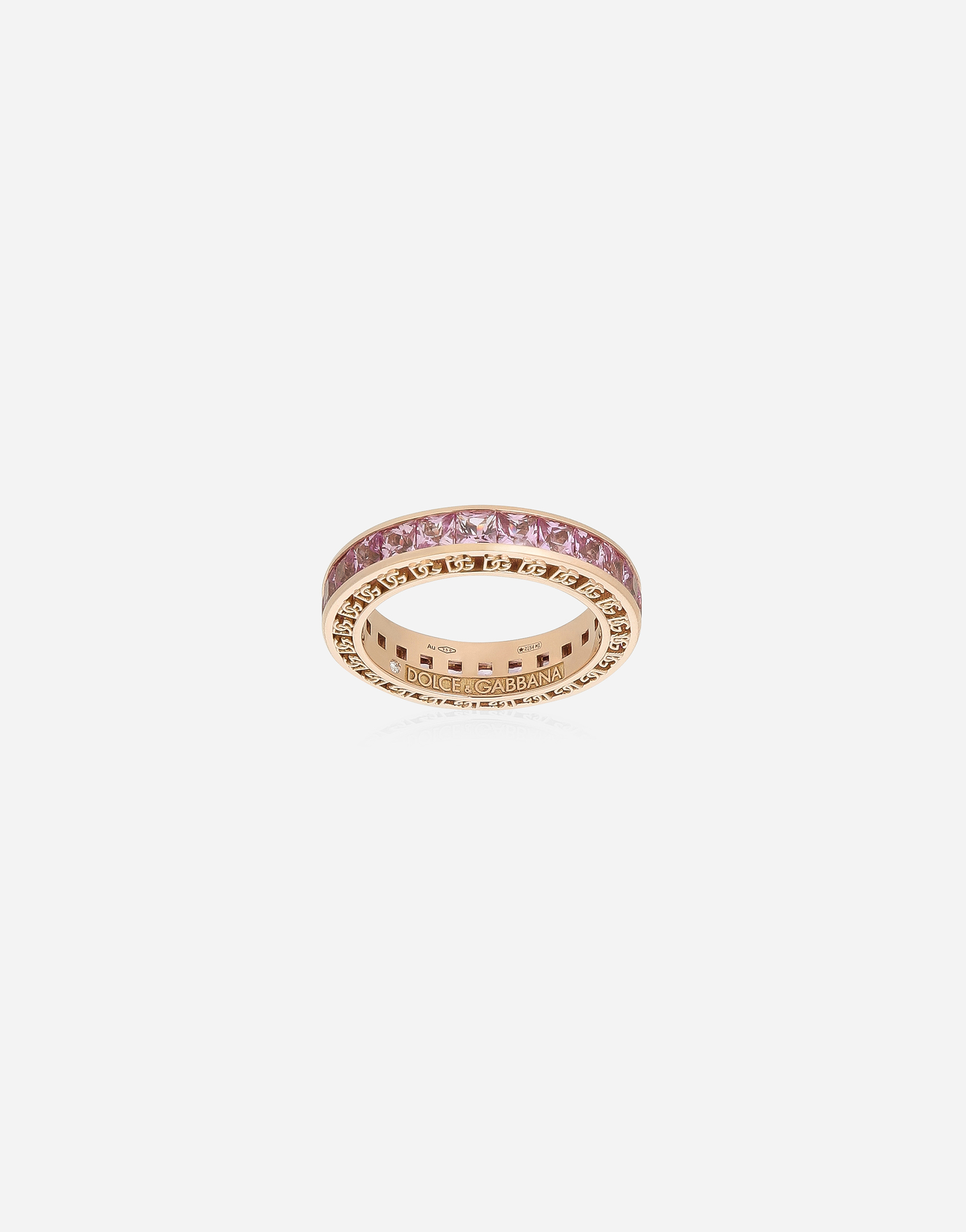 Dolce & Gabbana Anna Ring In Red Gold 18kt With Pink Sapphires - Woman Rings Red Gold