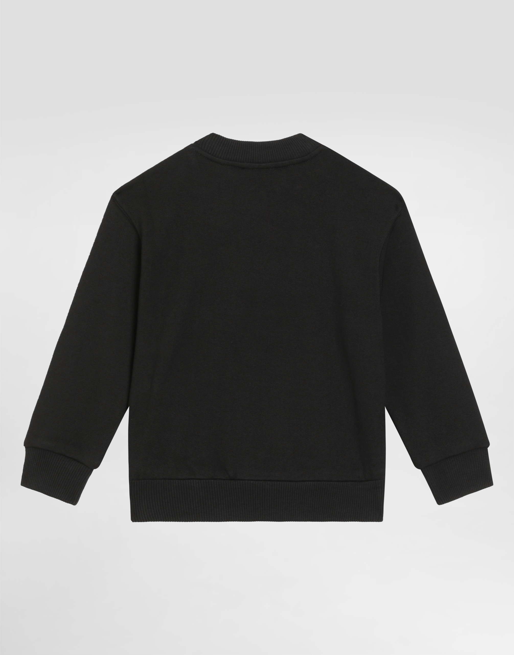 Shop Dolce & Gabbana Jersey Round-neck Sweatshirt With Dg Milano Embroidery In Black