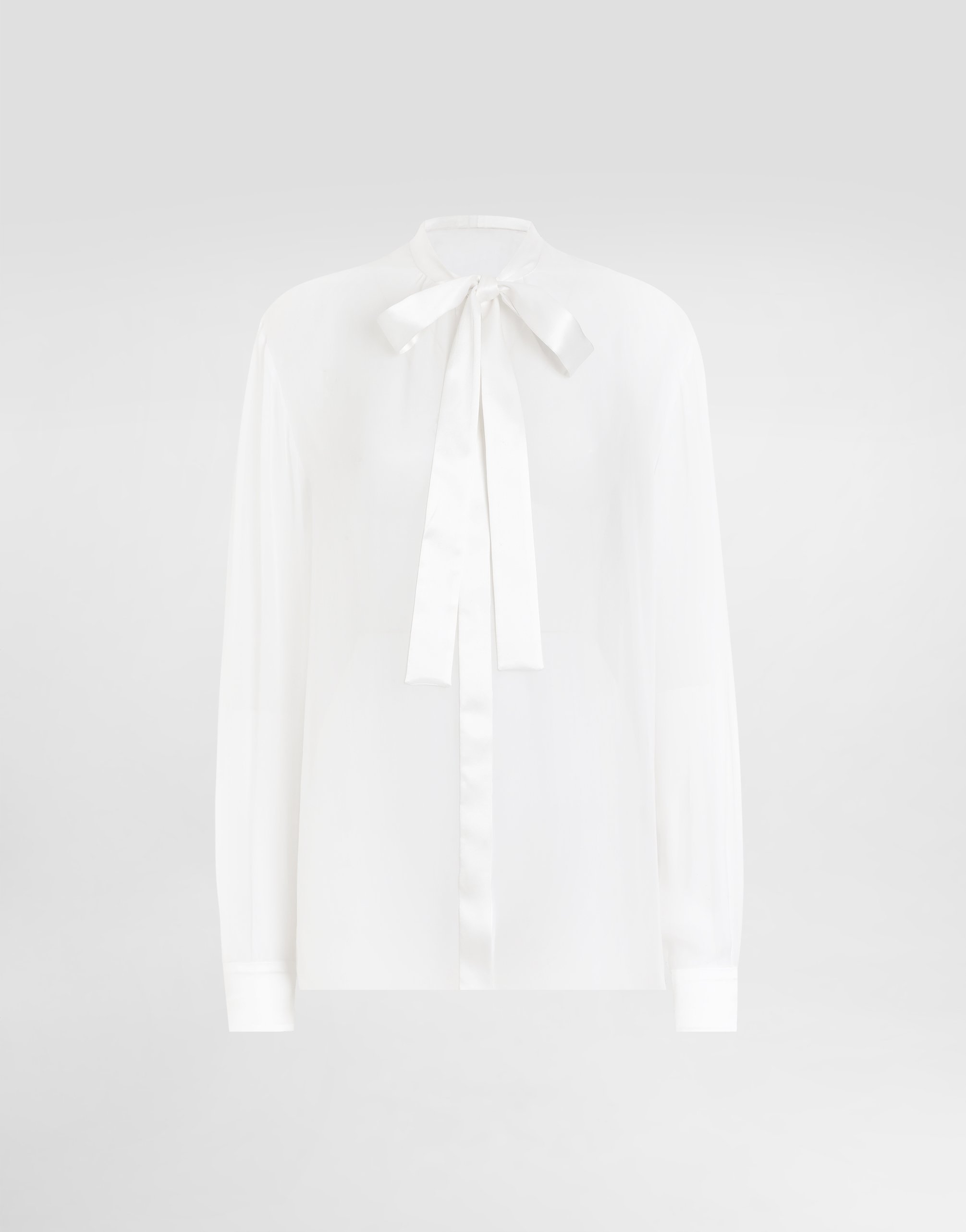 Dolce & Gabbana White Satin Trim Button Up Shirt In White