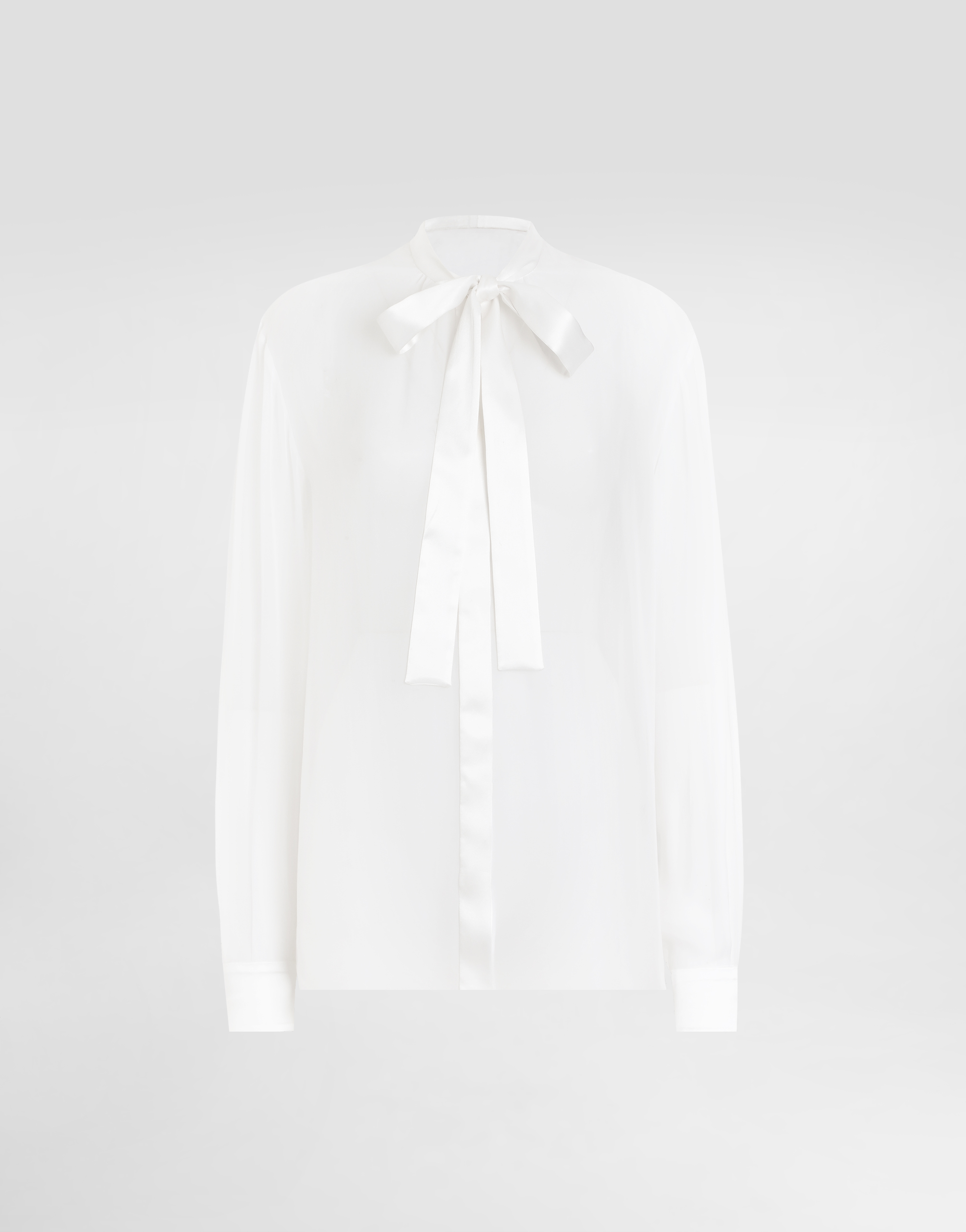 Dolce & Gabbana White Satin Trim Button Up Shirt In White