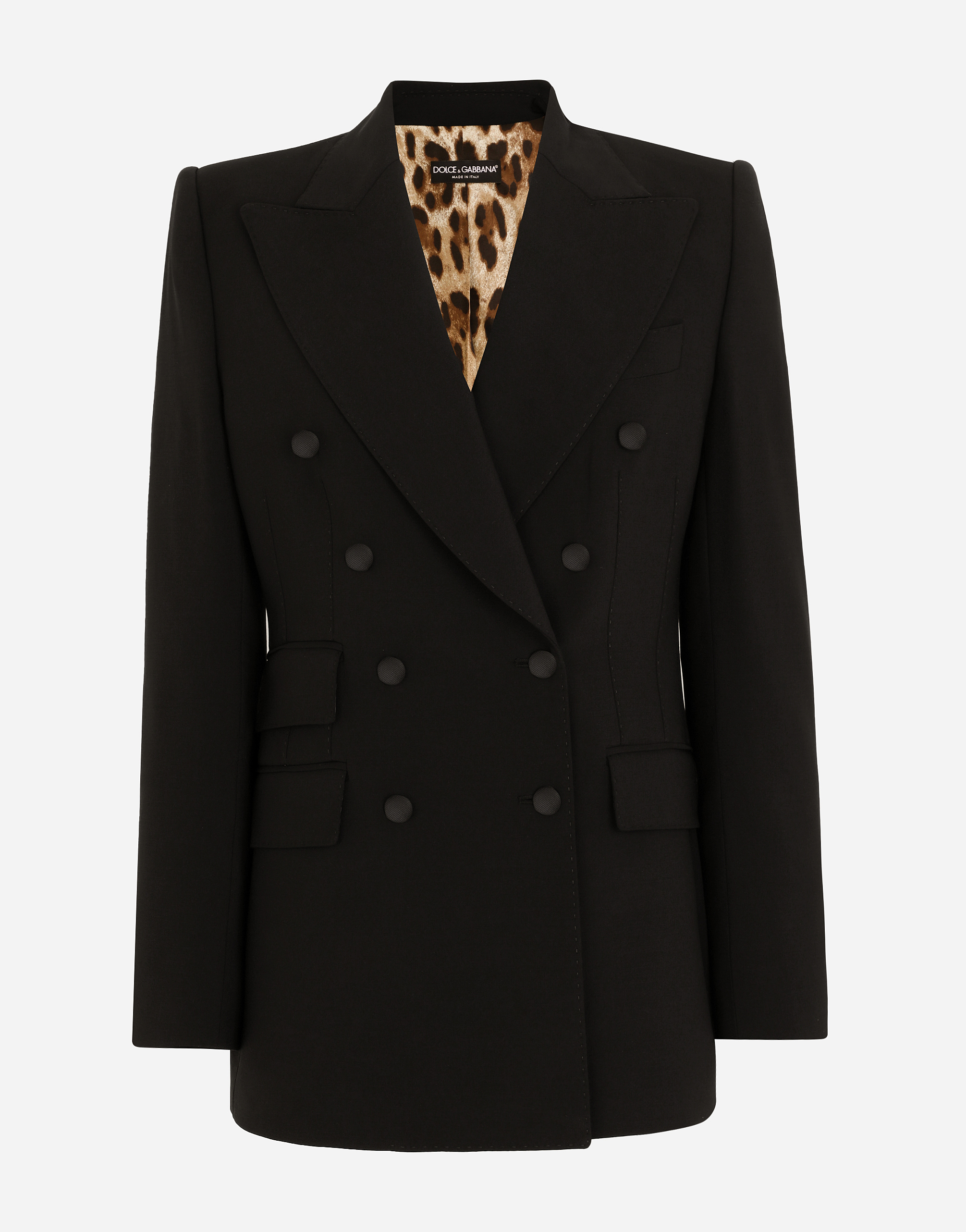 Dolce & Gabbana Double-breasted Virgin Wool Jacket - Woman Blazers Black