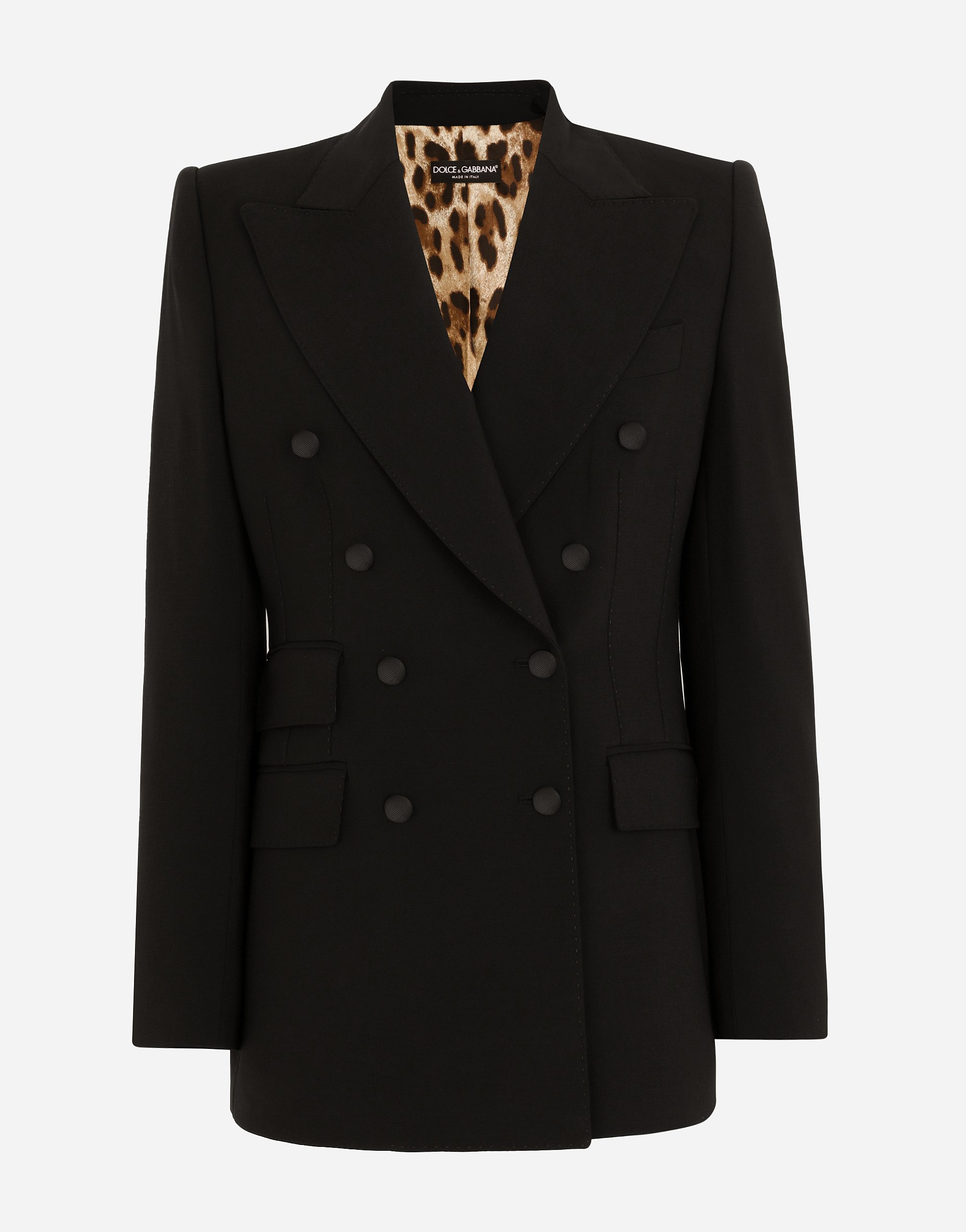 Dolce & Gabbana Double-breasted Virgin Wool Jacket - Woman Blazers Black