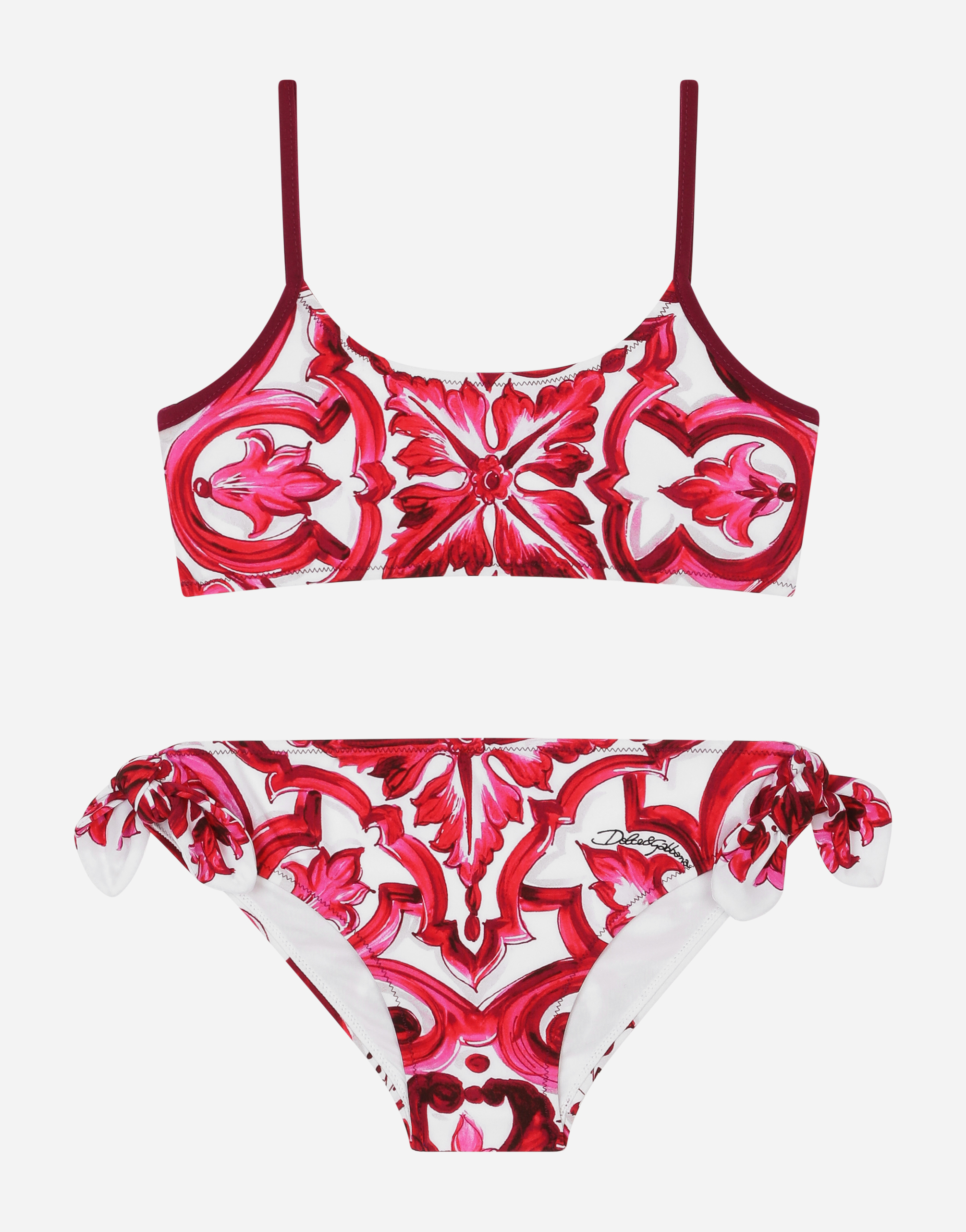 Shop Dolce & Gabbana Majolica-print Bikini In Multicolor