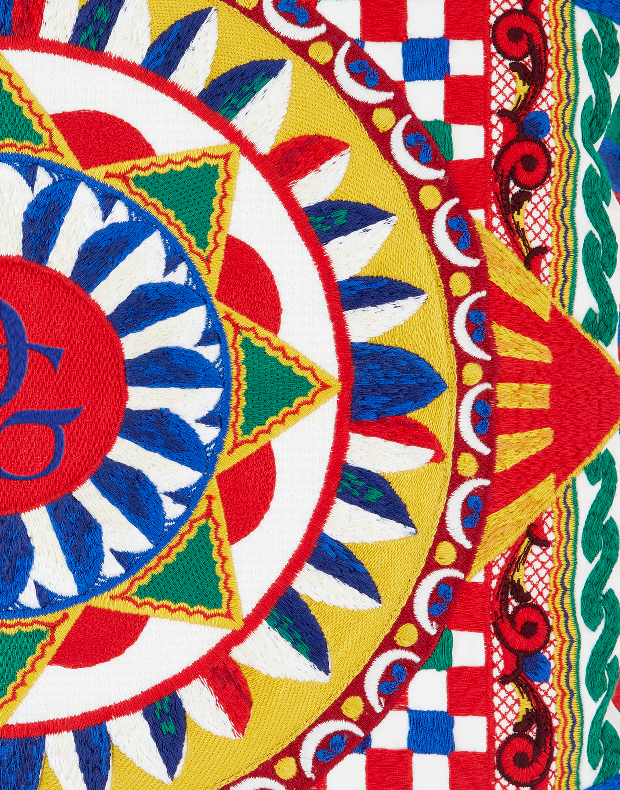 Dolce & Gabbana Embroidered Carretto-print Cushion In Multicolor