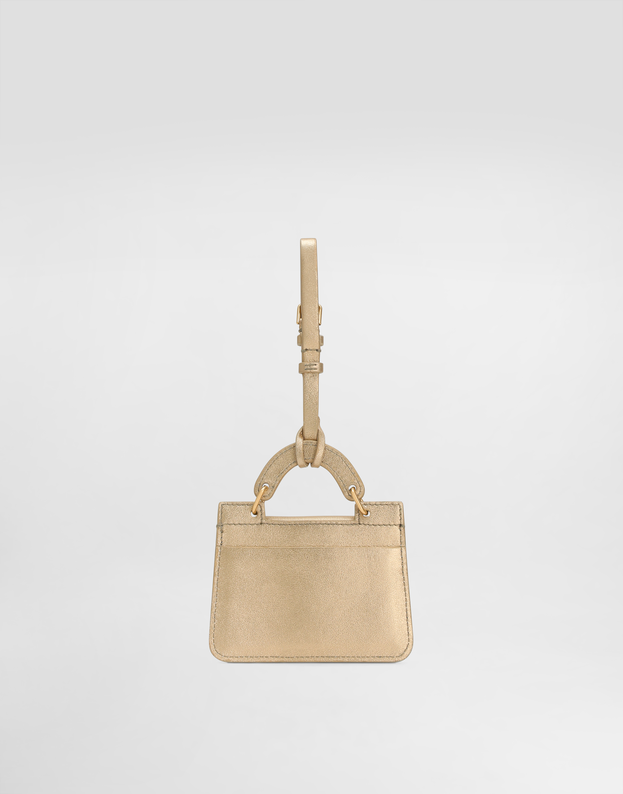 Dolce & Gabbana Laminated Calfskin Card Holder In Gold