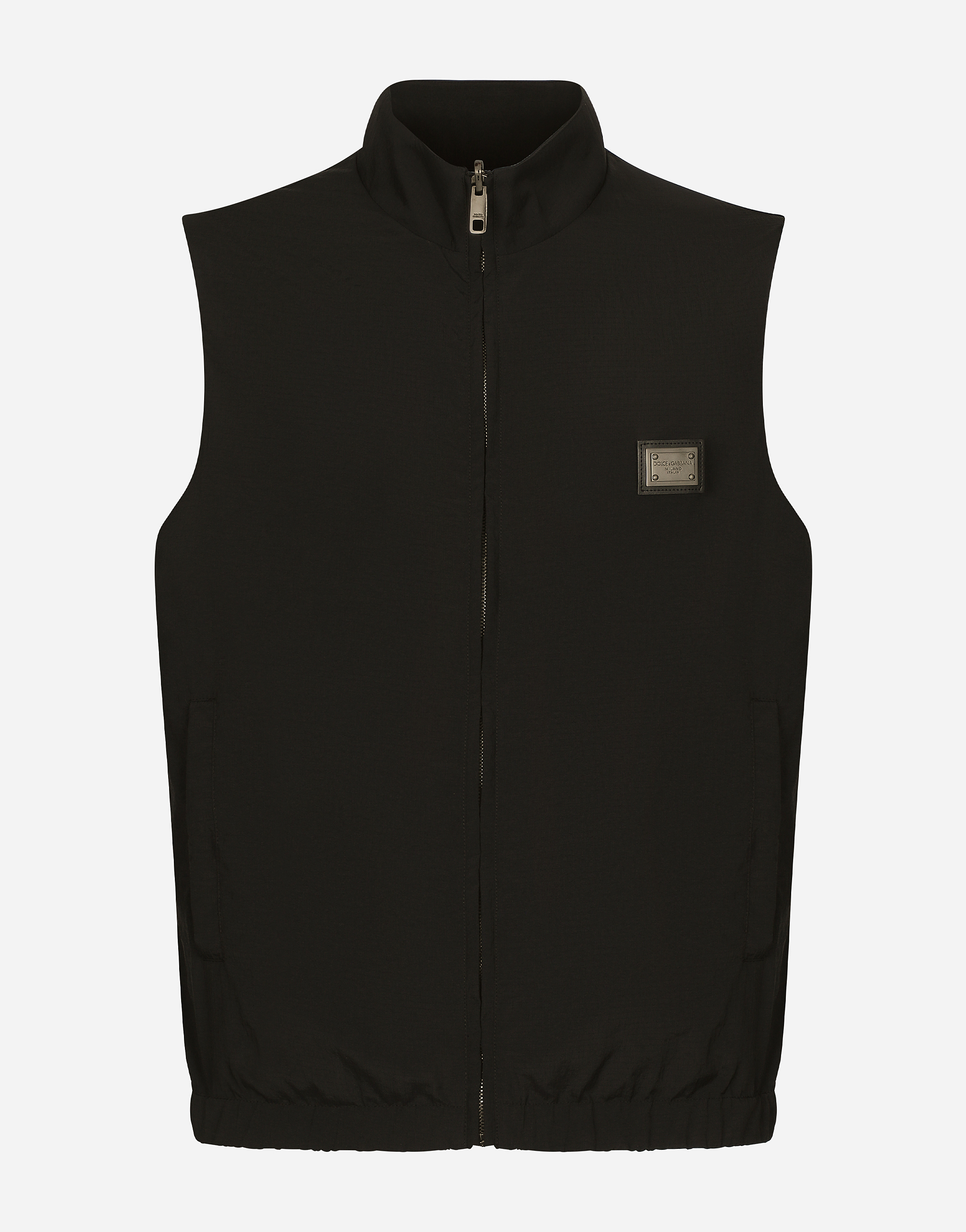 Dolce & Gabbana Logo-plaque Reversible Gilet In Black