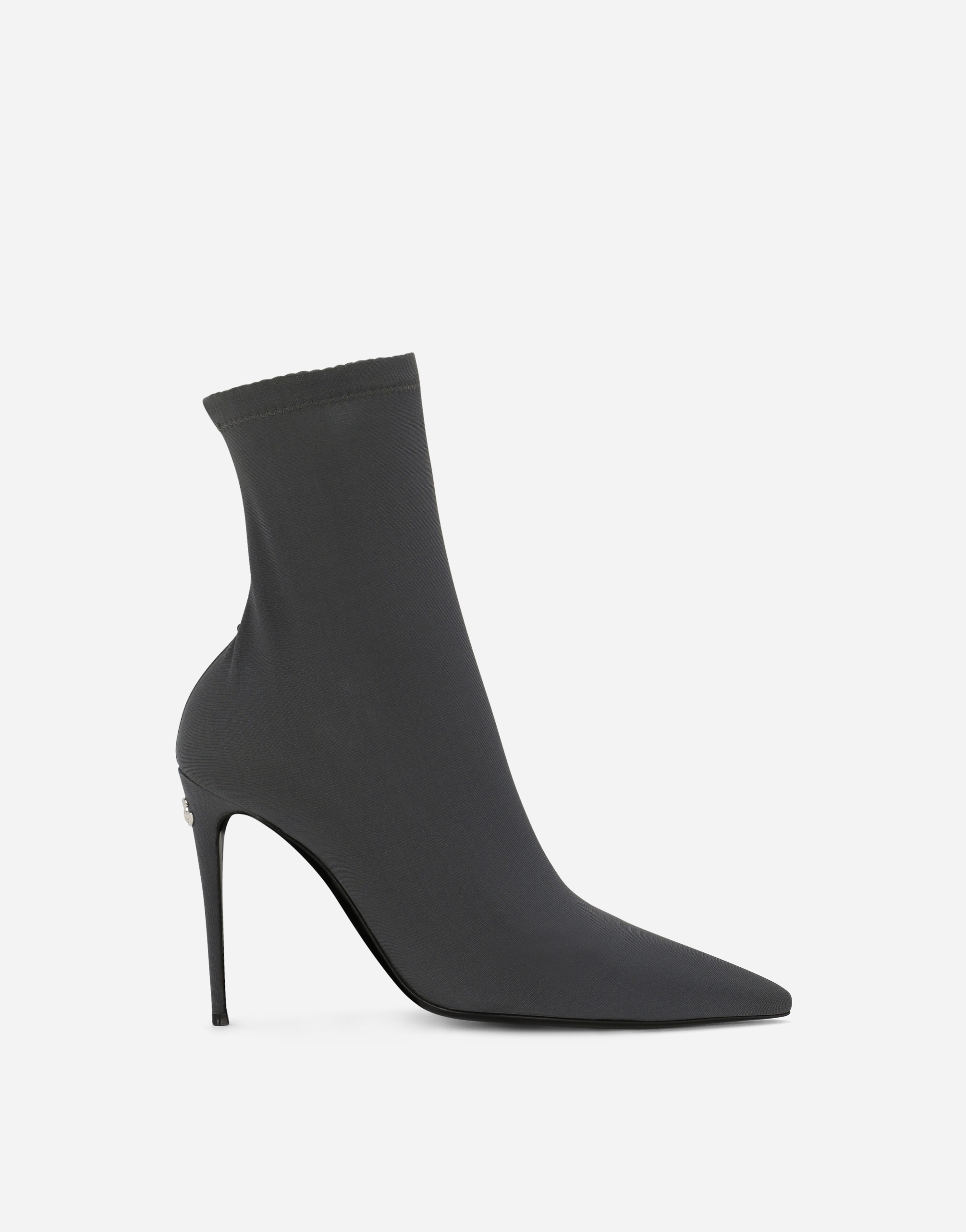 Dolce & Gabbana Stretch Jersey Ankle Boots In Grey