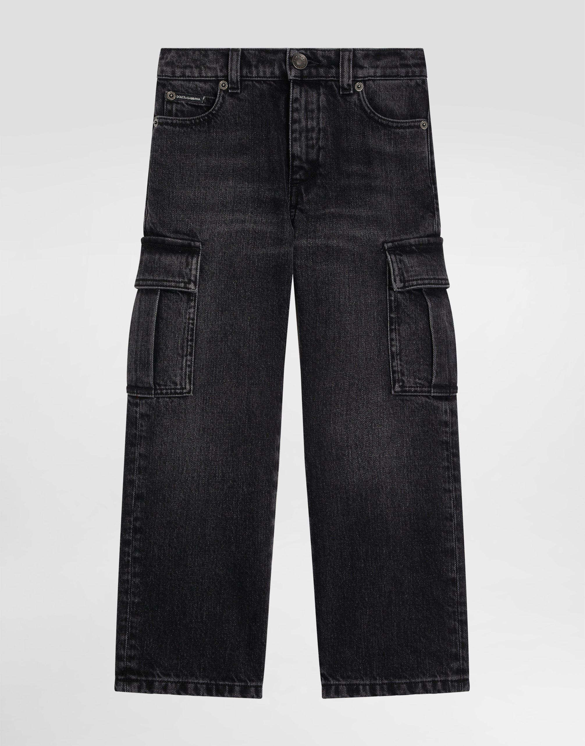 Denim cargo trousers