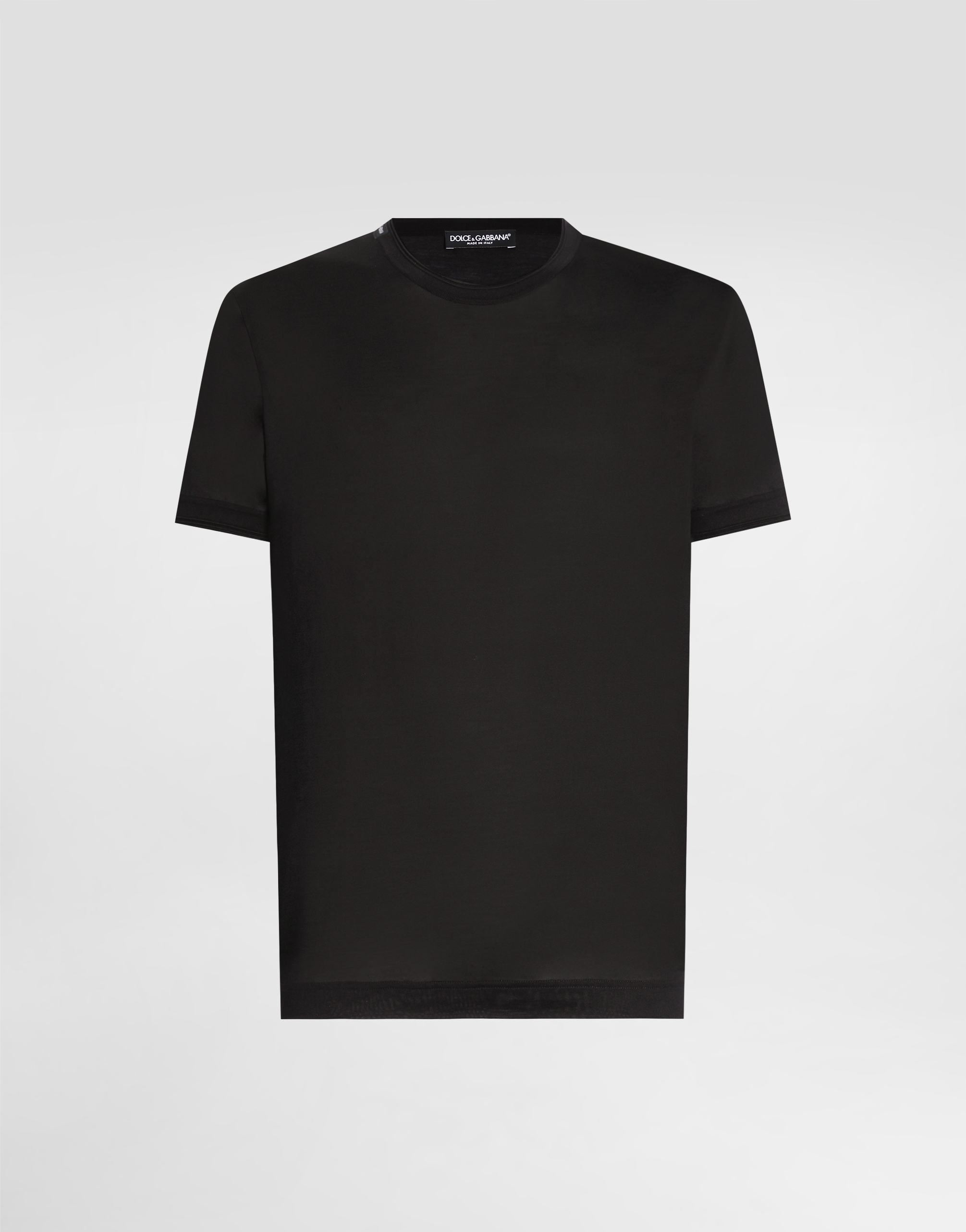 T-shirt in melange jersey in Black for Men | Dolce&Gabbana® US