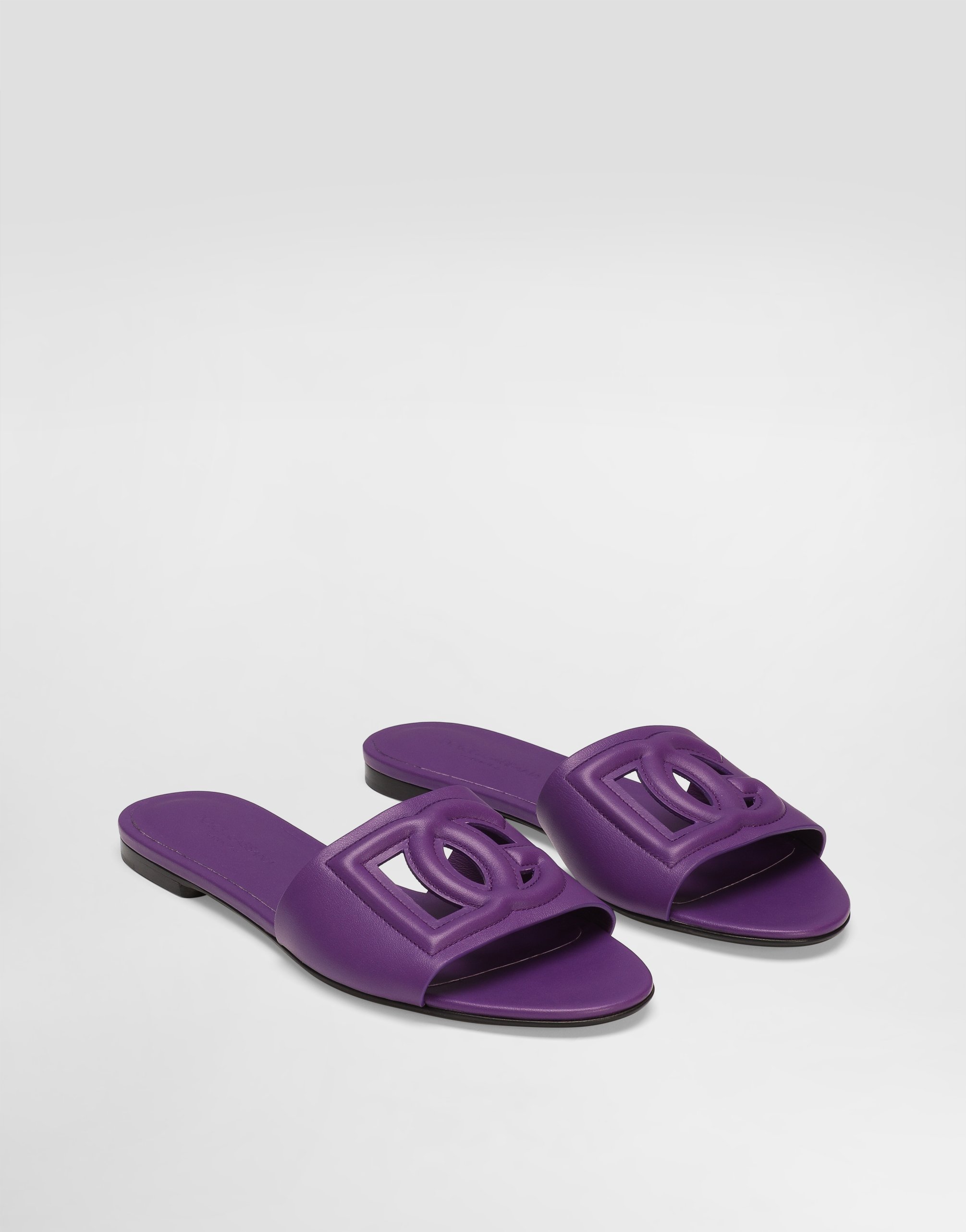 Dolce & Gabbana Dolce&gabbana Bianca Interlock Slide Sandal In Purple